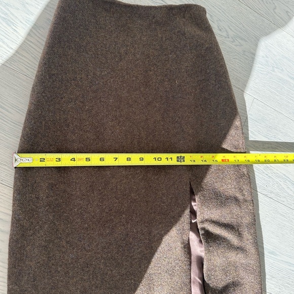 Miu Miu Brown Wool Maxi Skirt Slit - Picture 7 of 10